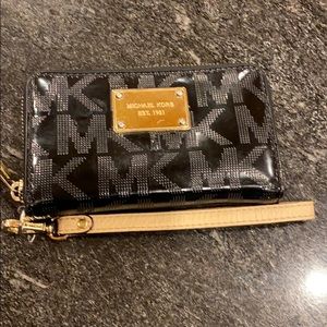 Michael Kors MK logo wristlet